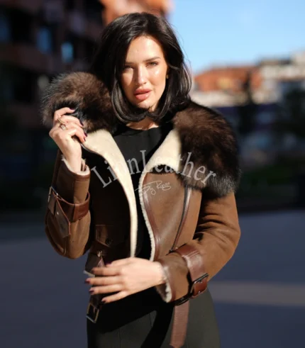 Kratki monton sa prirodnim krznom Milena - 03C