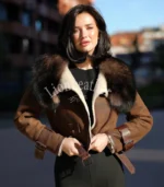 Kratki monton sa prirodnim krznom Milena - 03C