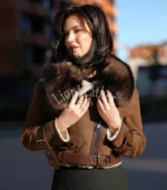 Kratki monton sa prirodnim krznom Milena - 03C