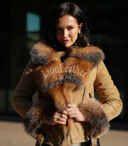 Kratki monton sa prirodnim krznom Milena - 04C