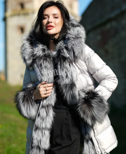Ženska parka sa prirodnim krznom- Iskra 015C