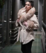 Alkantara kaput sa prirodnim krznom Irena 010N